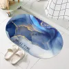 Elliptical entrance door floor mat, high-quality leather, washable and washable, waterproof floor mat for the bathroom at the entrance Specification image